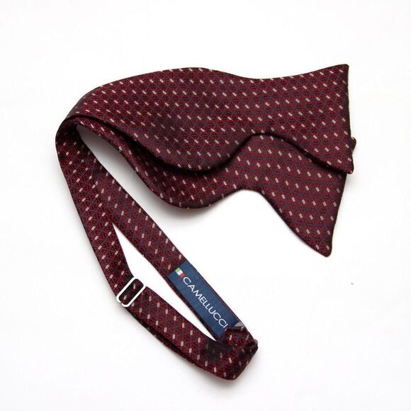 Men's Self-tied Bow Tie 100%Silk Big Butterfly S633 Maroon Ornament - Picture 2 of 15